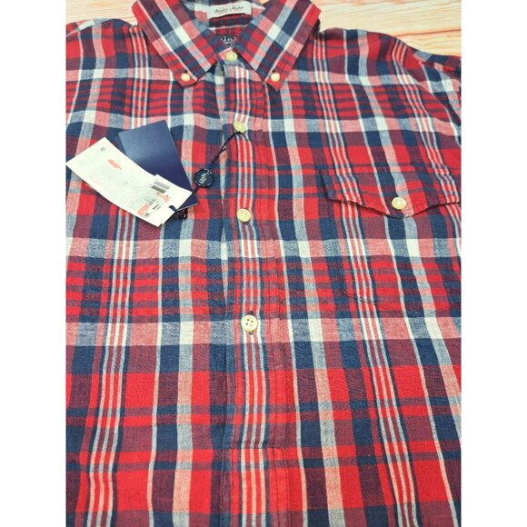 Polo Ralph Lauren Half-Button-Down Madras Shirt Large NWT - Picture 4 of 8